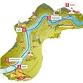 Plánek lodní trasy v údolí Wachau